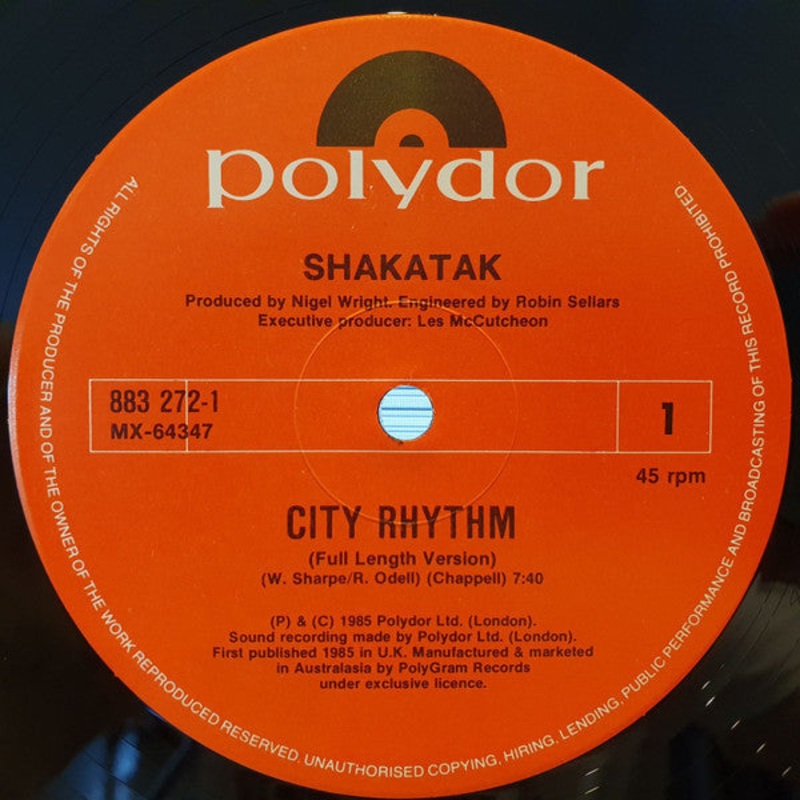 Shakatak – City Rhythm (Full Length Version) – 12, Single, Ltd – Near Mint (NM or M-)