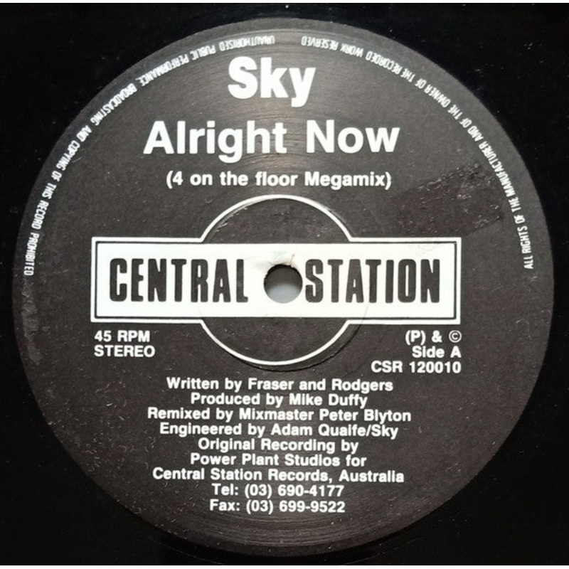 Sky  – Alright Now – 12 – Near Mint (NM or M-)