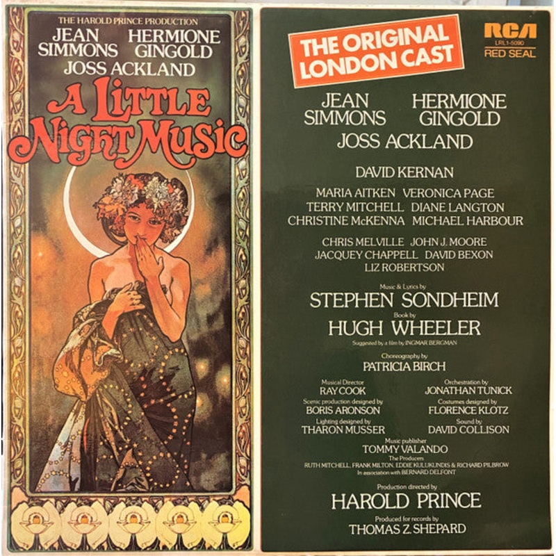 Stephen Sondheim – Jean Simmons , Hermione Gingold, Joss Ackland – A Little Night Music (Original London Cast) – LP, Album – Near Mint (NM or M-)