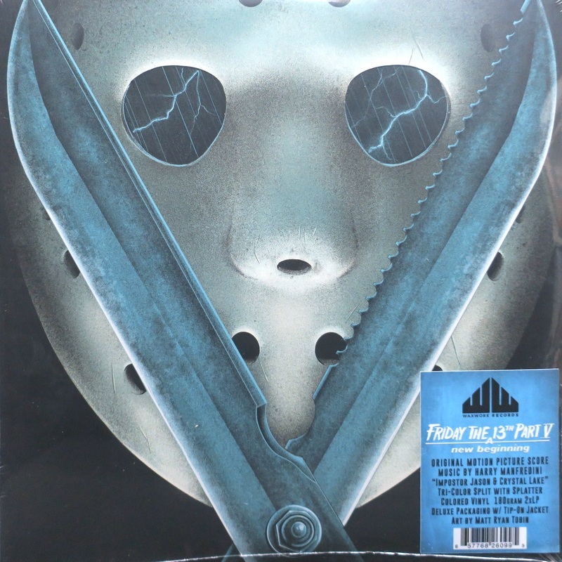 ‘FRIDAY THE 13TH Part 5: New Beginning’ Soundtrack BLUE/WHITE/BLACK SPLATTER Vinyl 2LP