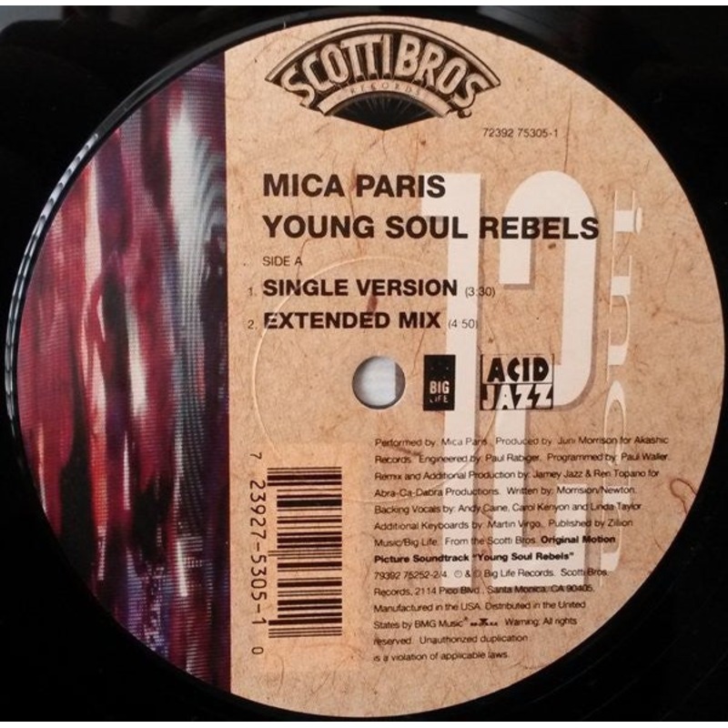 Mica Paris – Young Soul Rebels – 12 – Very Good Plus (VG+)