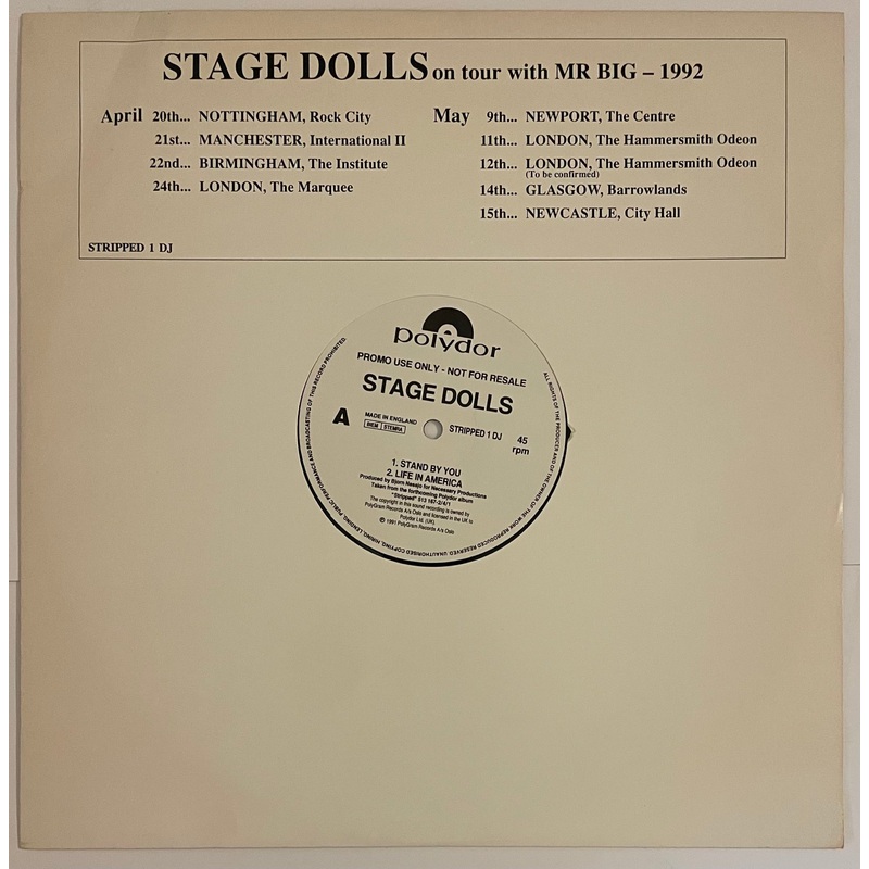 Stage Dolls – Stand By You 12 Single (4 Track Promo)