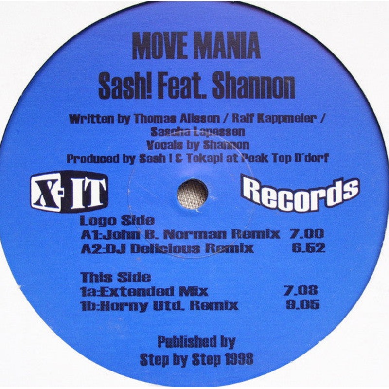 Sash! Feat. Shannon – Move Mania – 12 – Very Good (VG)