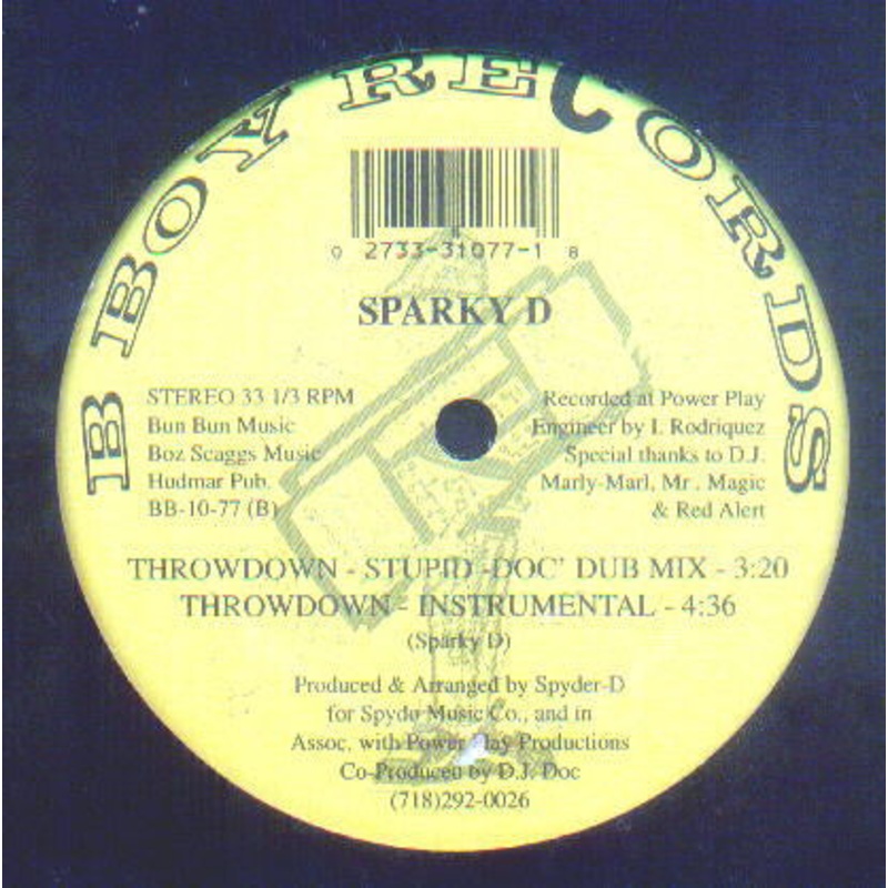 Sparky D – Throwdown – 12, RP – Very Good (VG)