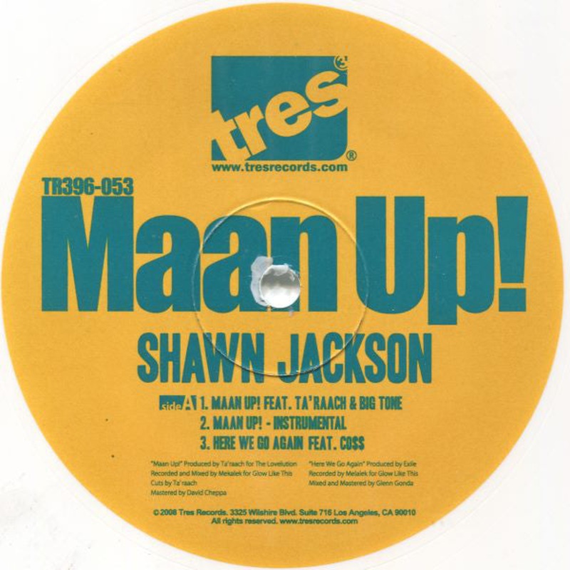 Shawn Jackson  – Maan Up! – 12, Single, Whi – Near Mint (NM or M-)