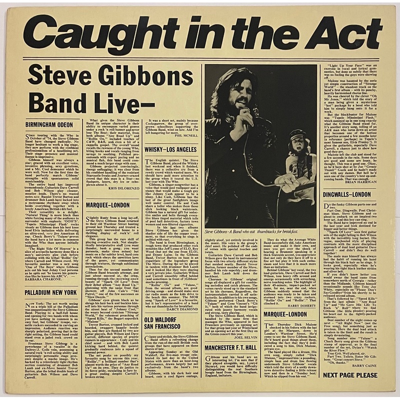 Steve Gibbons Band – Caught In The Act Lp