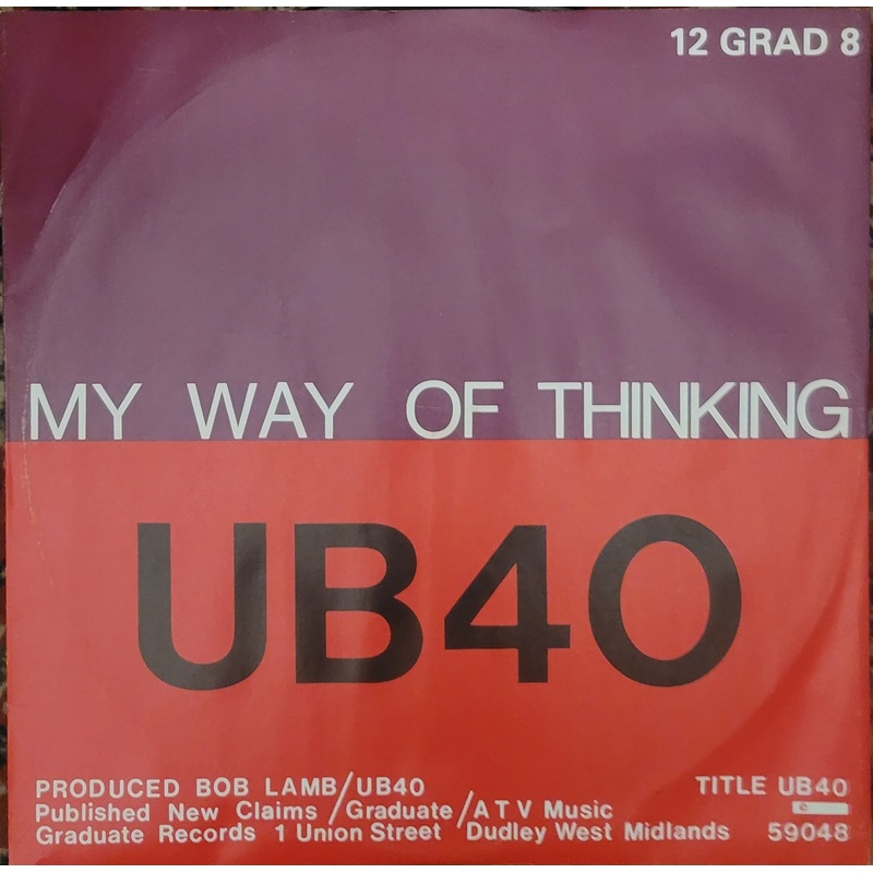 UB40 – My Way Of Thinking / I Think Its Going To Rain Today 12 Single