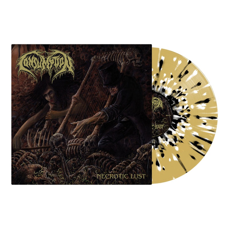 CONSUMPTION – Necrotic Lust LP (Beer/White/Black Splatter Vinyl)