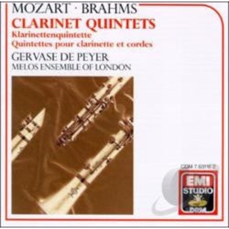USED CD – Mozart, Brahms, Gervase de Peyer, Melos Ensemble Of London  Clarinet Quintets