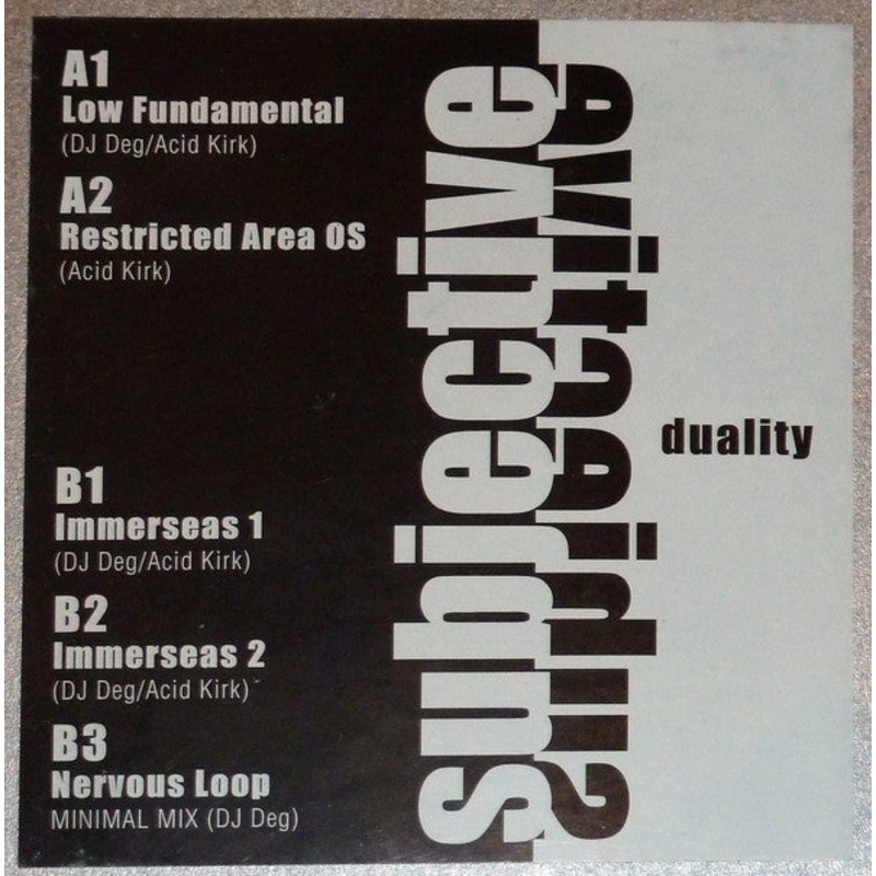 Subjective – Duality EP – 12, EP – Very Good (VG)