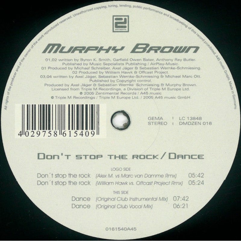 Murphy Brown – Don’t Stop The Rock 2.5 – 12 – Very Good Plus (VG+)