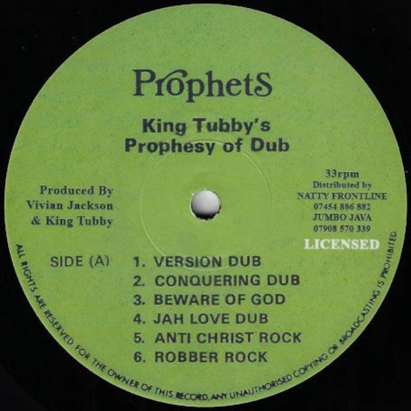 Yabby You & King Tubby  | King Tubby’s Prophesy Of Dub LP